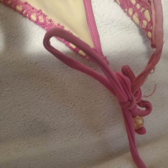 🔴BOGO HOT knitted pink overlay preowned in GUC BIKINI 👙XL - Picture 5 of 7